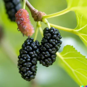 Dwarf Everbearing Mulberry Tree Set - 2 Live Plants, Outdoor Fruit Growing