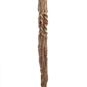 Macrame Plant Hanger Natural Jute 55-inch Hand-Knotted with Beaded Accents