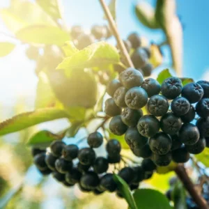 Aronia Bush - Melanocarpa Shrub - Edible Fruit - Adaptable - Dark Purple Berries - Fall Color