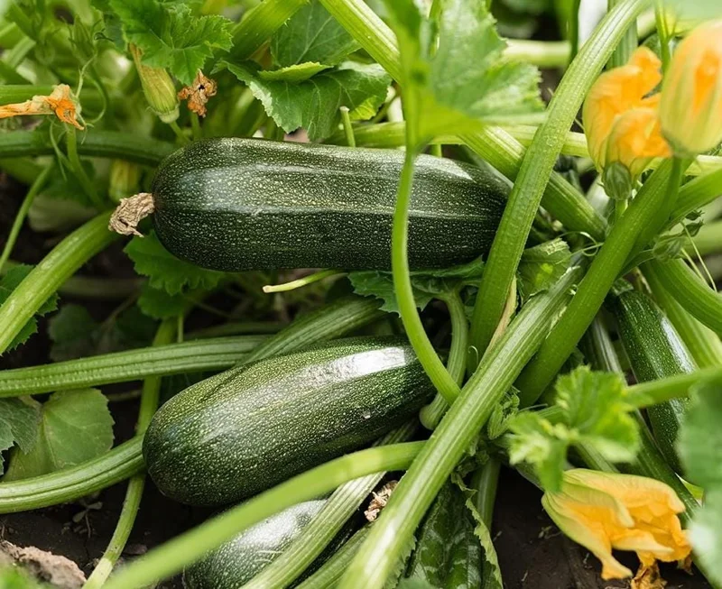 Green Zucchini Live Plants Set of 2 – 4 Inch Pots – Summer Vegetable Garden Starters - Image 1