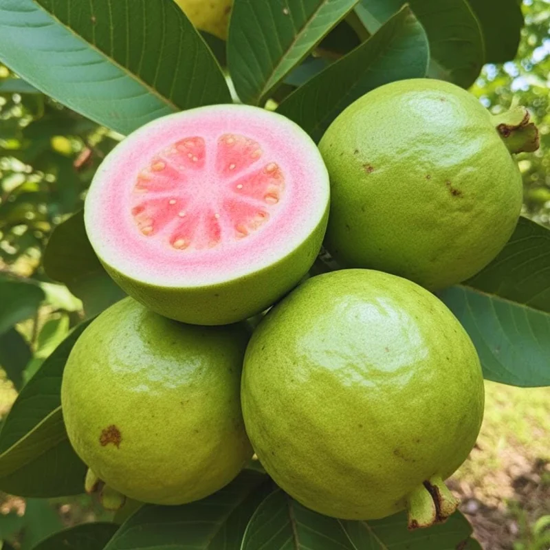 Pink Guava Live Plant - Sweet Tropical Fruit Tree, 1 Gallon Pot, USDA Zones 9-11 - Image 1