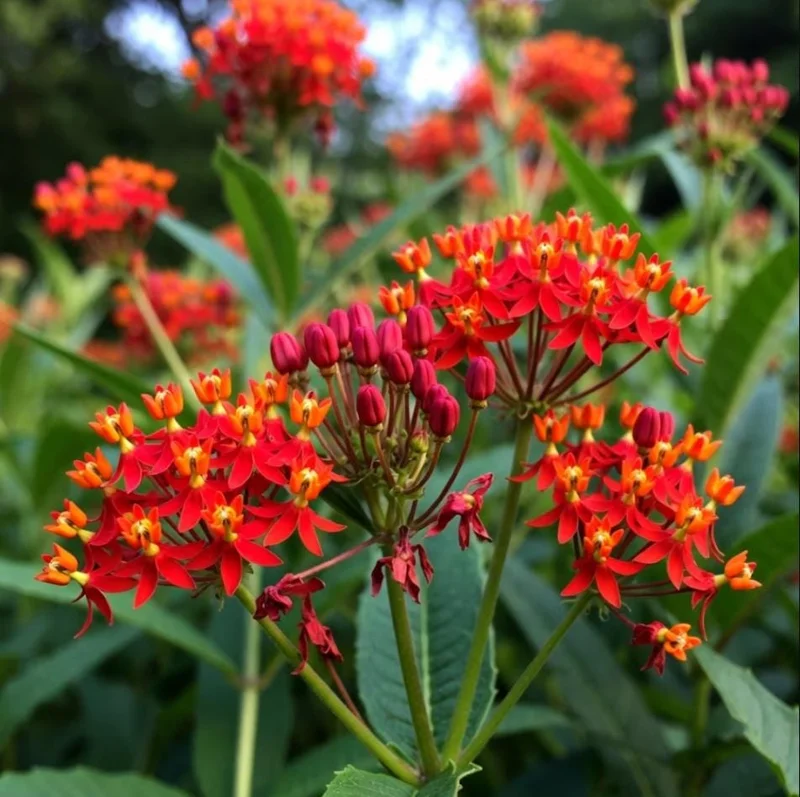 Red Milkweed Live Starter Plants - 2 Pack, 4-9 Inch Tall, Asclepias Curassavica Red Milkweed Live Starter Plants - 2 Pack, 4-9 Inch Tall, Asclepias Curassavica - Image 4