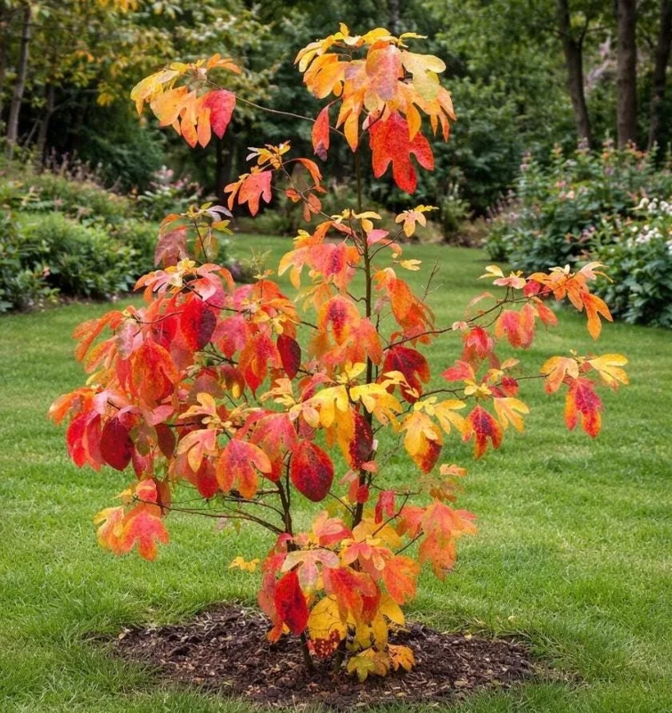 Sassafras Albidum Tree - 2 White Sassafras Bare Root Plants, 1-2 Ft Tall, Outdoor Deciduous Sassafras Albidum Tree - 2 White Sassafras Bare Root Plants, 1-2 Ft Tall, Outdoor Deciduous - Image 1