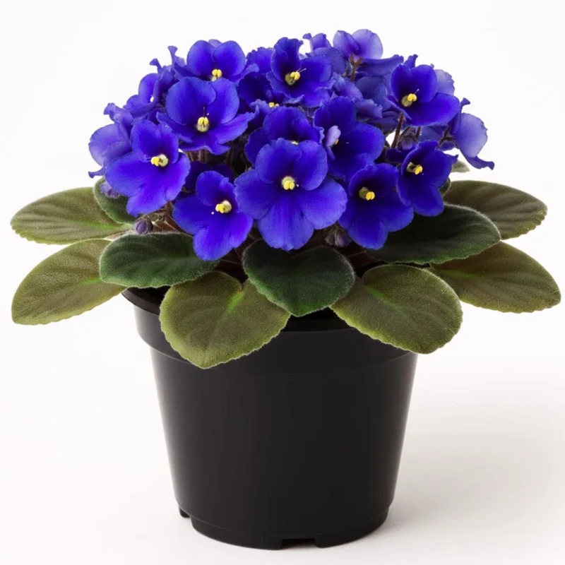 Blue African Violet Live Plant - 4 Inch Pot, Blooming Indoor Houseplant Blue African Violet Live Plant - 4 Inch Pot, Blooming Indoor Houseplant - Image 1