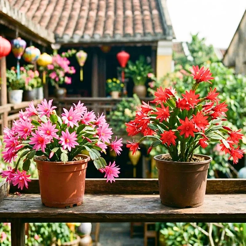 Easter Cactus Live Plant – 2 Inch Pot, Spring Blooming Indoor Plant, Red or Pink Flower Easter Cactus Live Plant – 2 Inch Pot, Spring Blooming Indoor Plant, Red or Pink Flower - Image 2