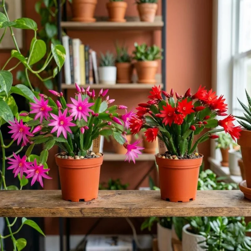 Easter Cactus Live Plant – 2 Inch Pot, Spring Blooming Indoor Plant, Red or Pink Flower Easter Cactus Live Plant – 2 Inch Pot, Spring Blooming Indoor Plant, Red or Pink Flower - Image 4