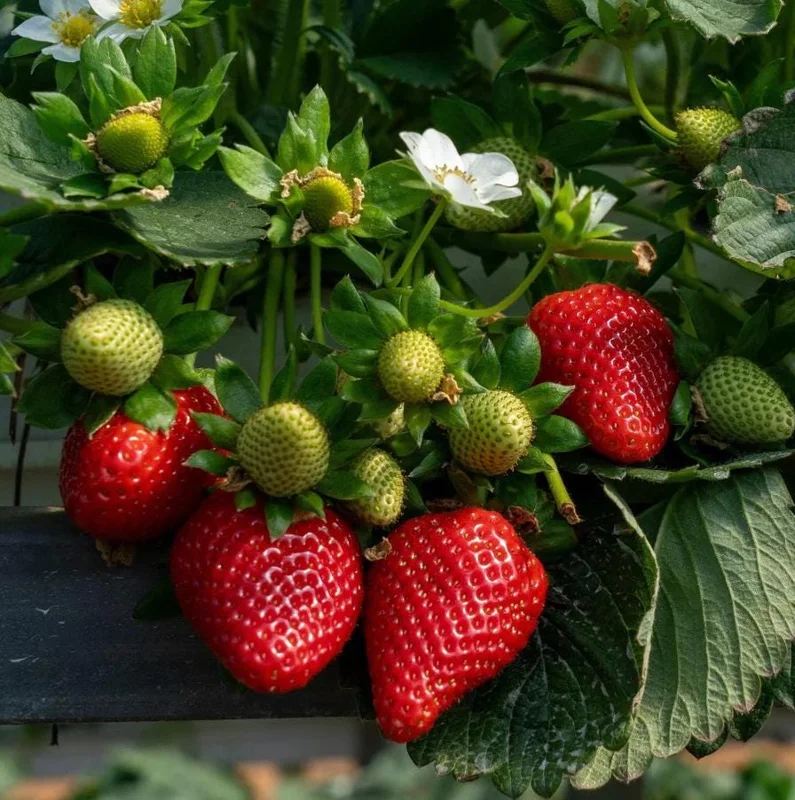 Everbearing Strawberry Live Plant – 3 Inch Pot – Sweet Edible Berries – Outdoor - Image 1