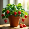 Everbearing Strawberry Plants Live - Sweet Berries, 4-6 Inch Tall, 3 Inch Pot Everbearing Strawberry Plants Live - Sweet Berries, 4-6 Inch Tall, 3 Inch Pot - Image 1