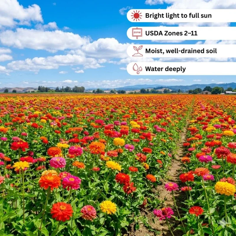 Mix Zinnia Live Plant – Colorful Flowers, 8-12 Inches Tall, Outdoor - Image 2