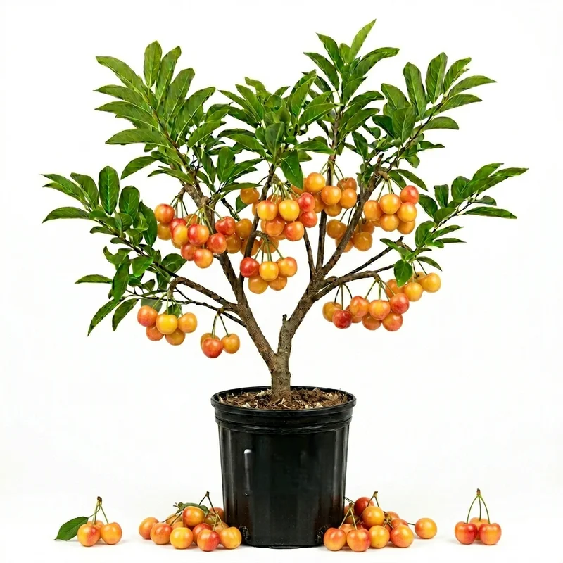 Rainier Cherry Tree - Live Fruit Plant, 3-4 FT Tall, 5-Gallon Pot, Outdoor - Image 1