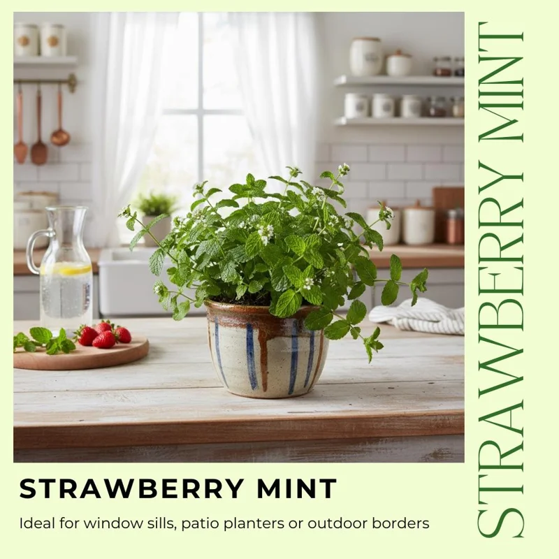 Strawberry Mint Plant 4-6 Inches Tall - Edible Live Plant for Indoor & Outdoor Gardening Strawberry Mint Plant 4-6 Inches Tall - Edible Live Plant for Indoor & Outdoor Gardening - Image 4
