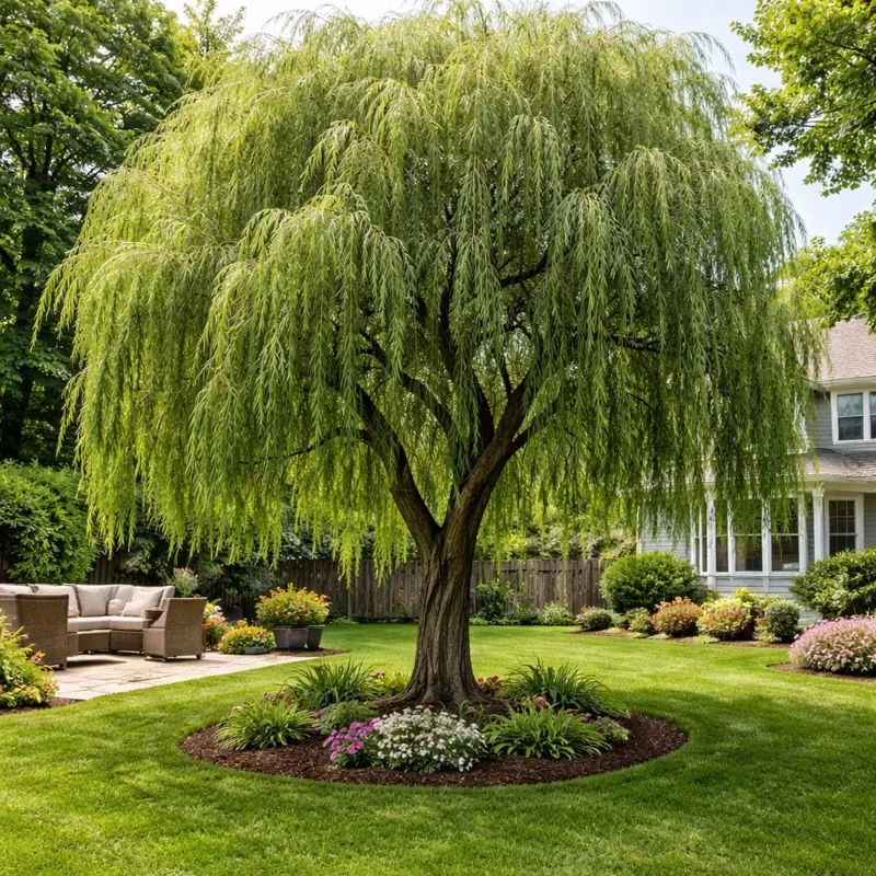Weeping Willow Tree Live Plant - 12 Inch Tall, 1 Gallon Pot, Fast Growing Shade Tree - Image 1
