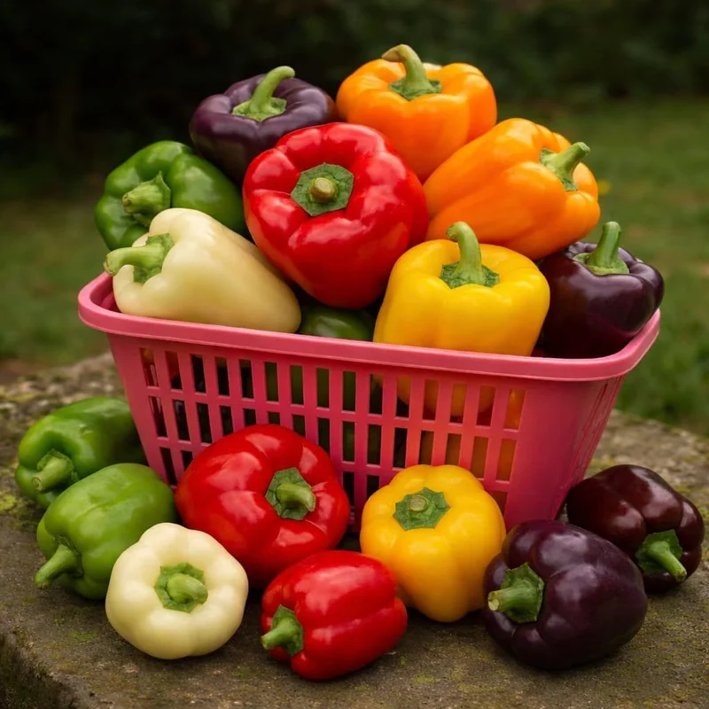 100 Heirloom Rainbow Bell Pepper Seeds – Sweet Non-GMO Vegetable Seeds - Image 1