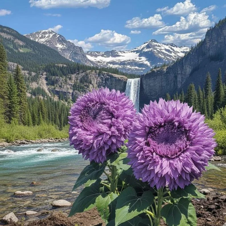 50 Purple Giant Teddy Bear Sunflower Seeds - Unique Flower Seeds for Planting - Image 2