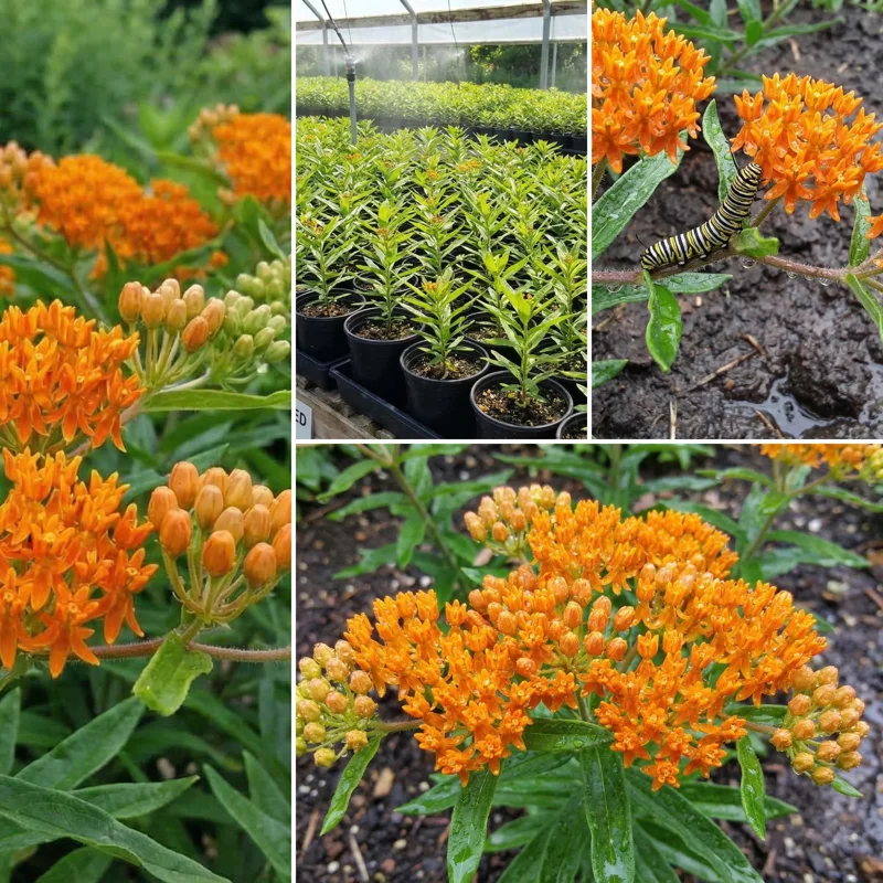 Orange Milkweed Live Plants - 2-Pack, 4-7 inch Tall, Asclepias Tuberosa, Outdoor Orange Milkweed Live Plants - 2-Pack, 4-7 inch Tall, Asclepias Tuberosa, Outdoor - Image 4