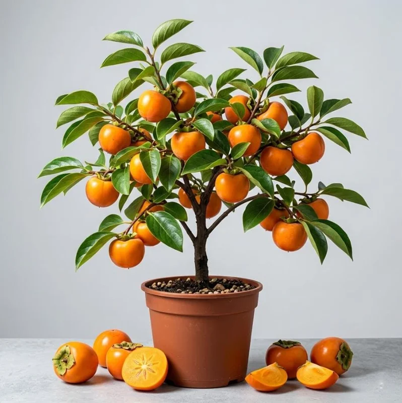 Set of 5 American Persimmon Bareroot Trees, 10-15 Inch, Cold Hardy Fruit - Image 1