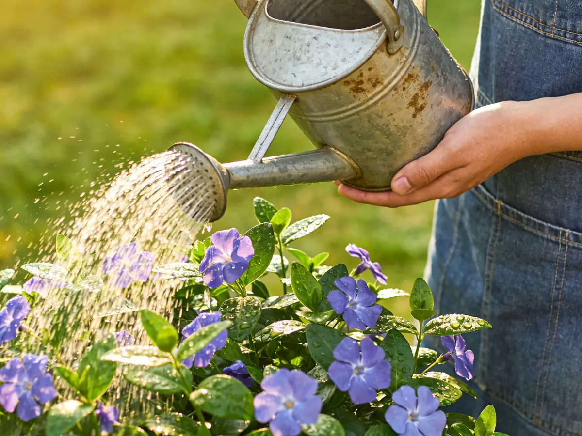 watering vinca minor
