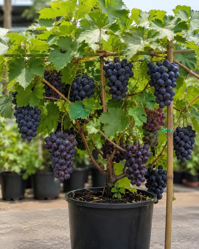 Kyoho Grape Live Plant – Sweet Dark Grapevine, 1-2 Ft Tall, Gallon Pot Kyoho Grape Live Plant – Sweet Dark Grapevine, 1-2 Ft Tall, Gallon Pot - Image 2