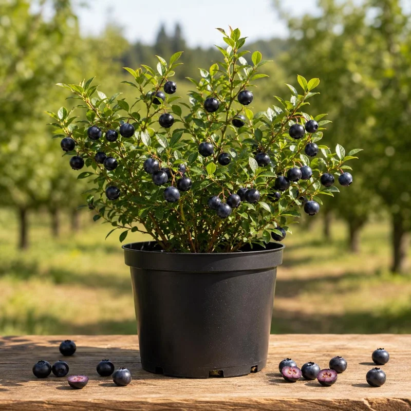 Wild Black Huckleberry Live Plant - Vaccinium Ovatum Shrub, 3-5 Inch Tall in 3 Inch Pot, Outdoor - Image 1