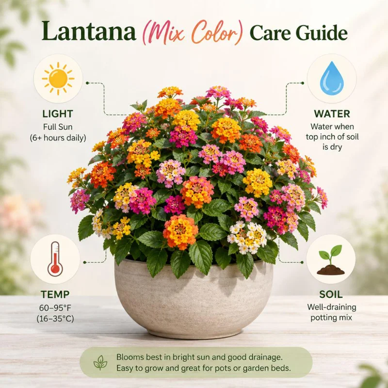 Colorful Lantana Live Plant - Easy Care Outdoor Flowering Garden Shrub Colorful Lantana Live Plant - Easy Care Outdoor Flowering Garden Shrub - Image 8